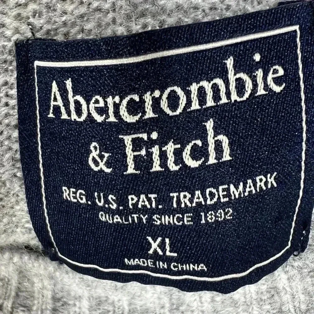 Abercrombie & Fitch NEW Mens XL Gray Wool Alpaca Blend Logo Crewneck Sweater